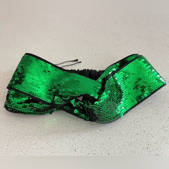 GUCCI Brixy Green Sequin Knot Headband - Picture 1 of 4